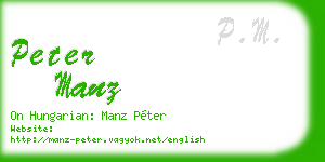 peter manz business card